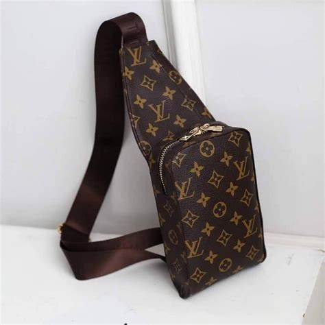 lv unisex sling bag|brown durable hiking shoulder bag.